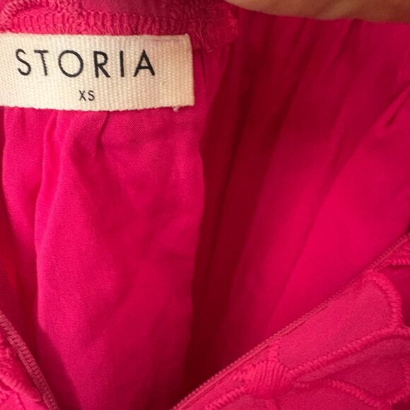 Paulette Floral Crochet Lace Mini Dress - Hot Pink (XS) - Picture 3 of 3